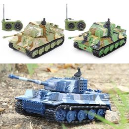 ElectricRC Car 1 72 Mini Tank 24G Military Tanks Model with Rotation Turret Realistic Sound 14 Channel Vehicles Remote Control Toys 230325