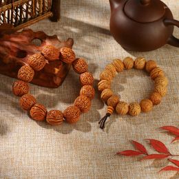 Strand Natural Wood Beads Bracelet Buddha Vajra Bodhi Religion Walnut For Jewellery Men Nepal Tibetan Prayer Bracelets