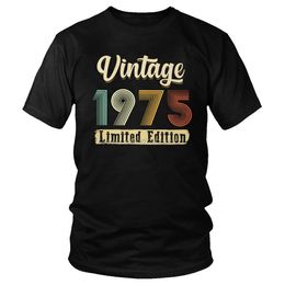 Mens TShirts Classic Vintage 1975 Tshirt Men Short Sleeve Birthday Gift T Shirt Casual Soft Cotton Slim Fit Tee Tops Clothing 230324