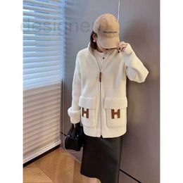 Women's Knits & Tees designer High version South Oil Medium length coat with leather decorative zipper cardigan on cabinet sweater 22I2