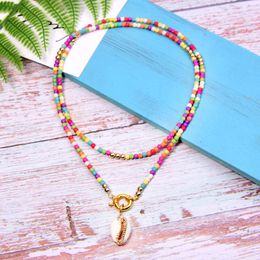 Pendant Necklaces GIRL Big Seashell Long Necklace Bohemian Fashion Statement Boho Party Collier Femme DropPendant