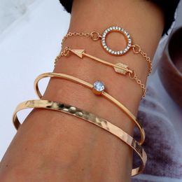Bangle Fashion 4 Pcs Set Bracelets & Bangles For Women 2023 Vintage Leaf Women's Twist Knot Jewellery Accessories