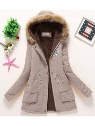 Women's Trench Coats Parkas Coat Khaki S-3XL 17 Colours Plus Velvet Thick Warmth Cotton 2023 Autumn Winter Fashion Belt Long Slim Clothing