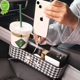 New 2PCS Car Seat Gap Storage Rack Multifunctional Car Accessories Cellphone Charging Box Snacks Water Holder Stand Seat-sided Box