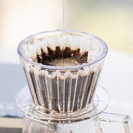 Coffee Philtres TIMEMORE B75 Wave Coffee Dripper Crystal Eye Pour Over Coffee Philtre PCTG 1-2 Cups Coffee Maker Flat Bottom Increase Uniformity 230324