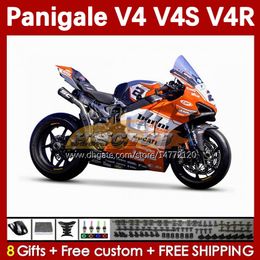 Injection white orange Mold Fairings For DUCATI Street Fighter Panigale V4S V4R V 4 V4 S R 2018 2019 2020 Bodywork 41No.102 V4-S V4-R V-4S 18 19 20 V-4R 18-22 Motorcycle Body