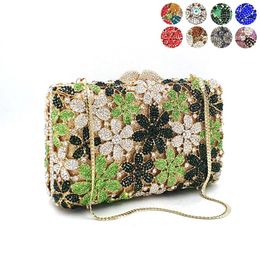 Evening Bags Est Women Party Diamonds Elegant Clutches Luxury Bridal Wedding Chrysanthemum Flower Crystal Purses BagEvening