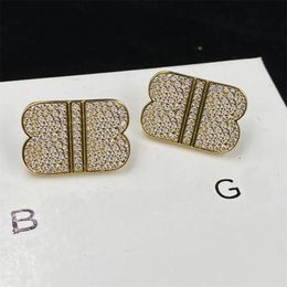 Luxurys Designer Stud Womens Earring Luxury Mens Letter B Earrings Jewellery Women Gold Diamond Pendant Studs Hoop Ear Rings For Wedding