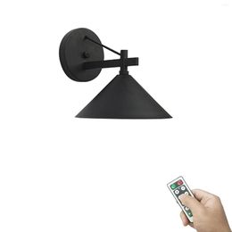 Wall Lamp 55 Lumens Battery Run Wireless Sconce Dimmable Remote Control Retro Metal Waterproof Outdoor (Battery Not Included)
