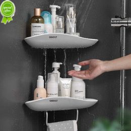 No-Punch Bathroom Storage Holders Shelf Bathroom Toilet Wall Mounted Corner Towel Rack Bathroom Vanity Triangular Storage Rack