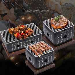 BBQ Grills SML Portable Japanese Korean Barbecue Grill Food Carbon Furnace Barbecue Stove Cooking Oven Alcohol Grill Household BBQ Tools 230324