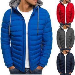 Men's Down 2023 Waterproof Winter Jacket Men Hoodied Parka Warm Coat Thicken Zipper Solid Colour Mens Jackets Dropship