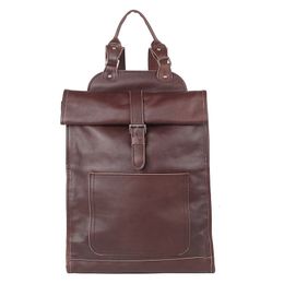 Backpack Genuine leather unisex casual backpack handmade large soft laptop bags 230324