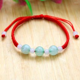 Charm Bracelets Ethnic Style Hand-woven Men's And Women's Life Year To Ensure The Safety Of Transfer Bead Guanyin Buddha Jade Red