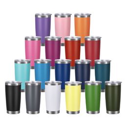 Wholesale 20oz Car Mugs Stainless Steel Metal Travel Cups Thermal Double Wall Powder Coated Tumblers bb0325