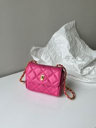 7A Luxury Mini Shoulder Bag Women Diamond Checker Sheepskin Flap Designer Fashion New Style 15CM