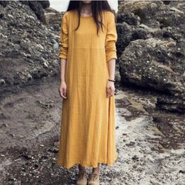Casual Dresses 2023 Vintage Original Loose Solid Colors Women Summer Long Gown & Robe Dress For Lady