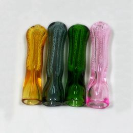 Colorful Pyrex Thick Glass Pipes Portable Filter Dry Herb Tobacco Preroll Rolling Roller Cigarette Holder Catcher Taster Bat One Hitter Smoking Tips