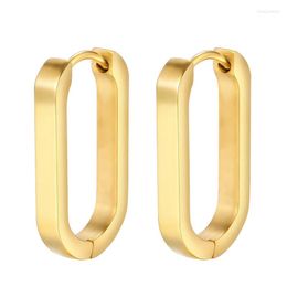 Hoop Earrings LETAPI Gold Color Stainless Steel Geometric Trendy For Women Men Fashion Gift Party Jewelry