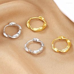 Hoop Earrings Charm S925 Sterling Silver 10MM Gold/Silver Twisted Circle For Women Men Fashion Hip Hop Gift Jewellery Wholesale