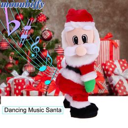 Electronic Plush Toys Christmas Year 14 inch Musical Electric Twerk Singing Dancing Santa Clause hip shake Figure Twisted Hip Toys electric toys 230325