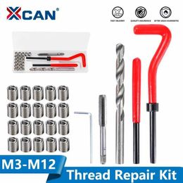 XCAN Thread Repair Tool 25pcs M3/M4/M5/M6/M7/M8/M10/M12/14 for Restoring Damaged Spanner Wrench Twist Drill Bit Hand
