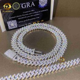 Custom Hip Hop 8mm 100% 925 Sterling Silver Moissanite Cuban Link Pass Diamond Tester Necklace Jewellery
