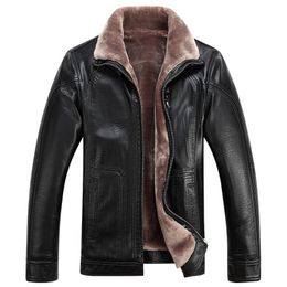 Men's Leather Faux Winter Mens Clothing Business Male Sheep Genuine Long Sleeve Zipper Casual Slim Fit Coat Office Jacket 230324