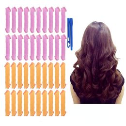 Hair Rollers 10pcs Magic Curlers Kit Snail Shape Not Waveform Spiral Round Curls No Heat Curler for Long 230325