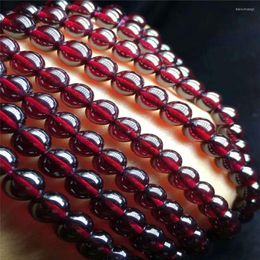 Strand Genuine Wine Red Garnet Quartz Crystal Transparent Round Stone Jewellery DIY Beads 4MM 5MM