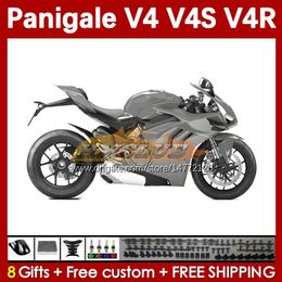 Motorcycle Fairings For DUCATI Street Fighter Panigale V4S V4R V 4 V4 S R 18 19 20 Body 41No.70 V4-S V4-R 18-22 V-4S V-4R 2018 2019 2020 Injection Mould Bodywork grey glossy