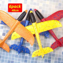 ElectricRC Aircraft 48cm Big Hand Throwing Foam Palne EPP Airplane Model Glider Plane Outdoor DIY Educational Toy for Children 230325