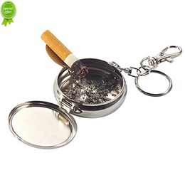 Novo Mini Mini -Hot ao ar livre redondo o chaveiro de cigarro portátil cinzas de liga leve de bolso de fumaça de cinzas de cinzas de cinzas