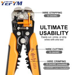 Wire stripper pliers 0.25-6mm/10-24AWG YE-1 cable cutter practical electric automatic Multifunctional Repair crimping Tools