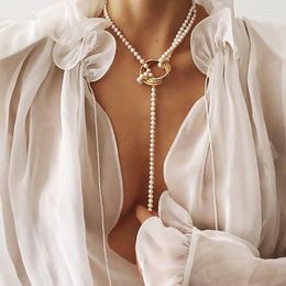 Pendant Necklaces Vintage Pearl For Women Fashion Multi-layer Shell Knot Chain Necklace 2023 Coin Cross Choker JewelryPendant Elle22