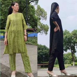 Ethnic Clothing Women Muslim Fashion Islamic Sets Dubai Arabic Turkey Prayer Clothes Casual Blouse Pants Ao Dai Shirts Trousers Suit