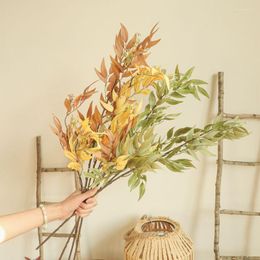 Decorative Flowers 1pc Bamboo Leaf Branch Artificial Flower For DIY Floral Arrangement Material Home Decoration Wedding Party Plant Wall