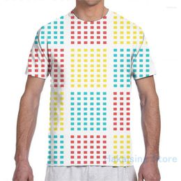 Men's T Shirts Geometric Square Men T-Shirt Women All Over Print Fashion Girl Shirt Boy Tops Tees Short Sleeve Tshirts