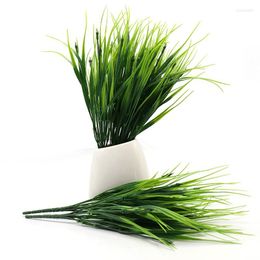 Decorative Flowers 1pcs Plastic Wheat Grass Artificial Plants Outdoor UV Resistant Fake Greenery Shrubs For Outside