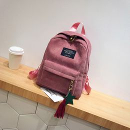 Backpack Women Mini Corduroy Backpack Female Soft Canvas Fabric Shoulder Bag Ladies Cute Small Travel Bags Backpack for Teenage Girls 230324