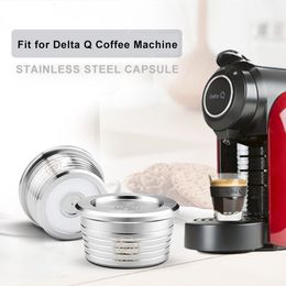 Coffee Filters ICafilasStainless Steel Reusable Coffee Capsule Refillable Coffee Capsules Cup Filter For Delta Q Machine 230324