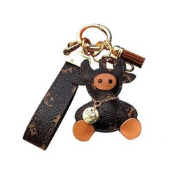 2023 New Key Chain Lock Lover Car Handmade Leather Men's Women's Bag Pendant Accessories