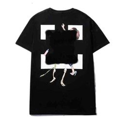 Off Men's T-shirts Offs Summer Fashion White and Girls Dancing Oil Painting Short Sleeve Unisex T-shirt Printed Letter the Back Print0NEX