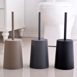 Toilet Brushes Holders With Base Modern Design Black Lid Cleaning Set Supplies Bathroom Accessories 230324