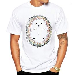 Men's T Shirts Arrivals Design Fashion Cute Coloured Hedgehog Printed T-Shirt Short Sleeve O-neck Tops Hipster Tee Funny