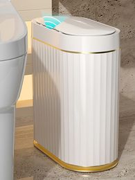 Waste Bins Joybos Bathroom Trash Can Electronic Automatic Smart Sensor Garbage Bin Household Toilet Home Suppies 230324