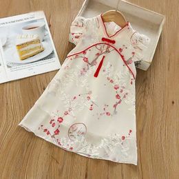 Girl's Dresses Kids Girls Summer Chinese Style Hanfu Cheongsam Children's Baby Little Girl Princess Y2303