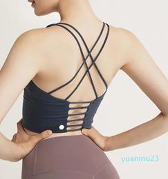 LL Women Yoga Bra Tops Underwear Fintness Tank Vest Beauty Back Bodice Workout Breathble Shockproof Top Female 46
