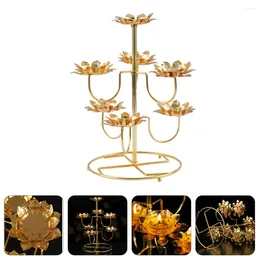 Candle Holders Ghee Lamp Holder Wedding Table Decor Candelabra Bracket Pillar Candles Stainless Steel Temple Oil