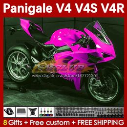 Motorcycle Fairings For DUCATI Street Fighter Panigale V4S V4R V 4 V4 S R 18 19 20 Body 41No.58 V4-S V4-R 18-22 V-4S V-4R 2018 2019 2020 Injection Mould Bodywork pink stock